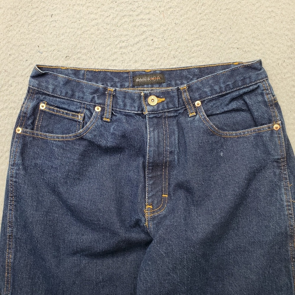 Perry Ellis America Carpenter Jeans Mens 33x32 Blue Denim Medium Wash Straight - Picture 9 of 10